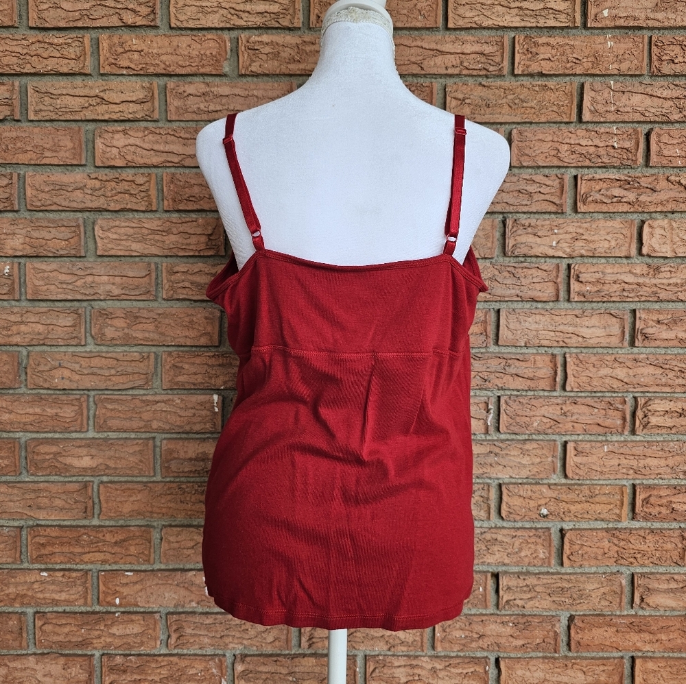 Lands' End Red Lace Trim Women's Top Size L - Picture 4 of 9